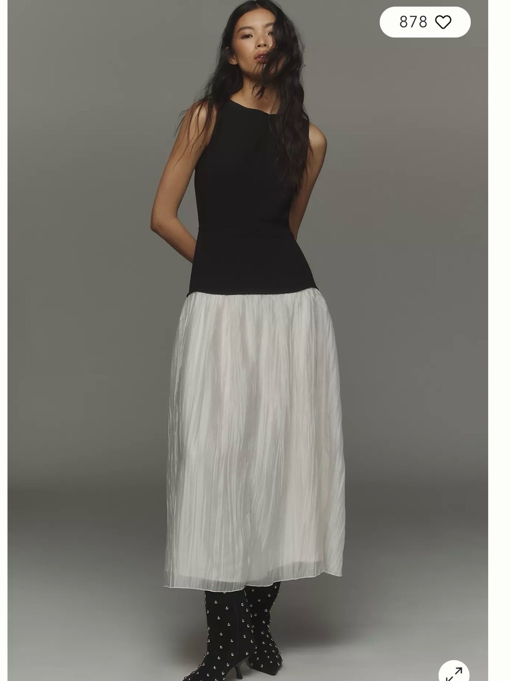 Kourt Black and white dress - Picture 3 of 9
